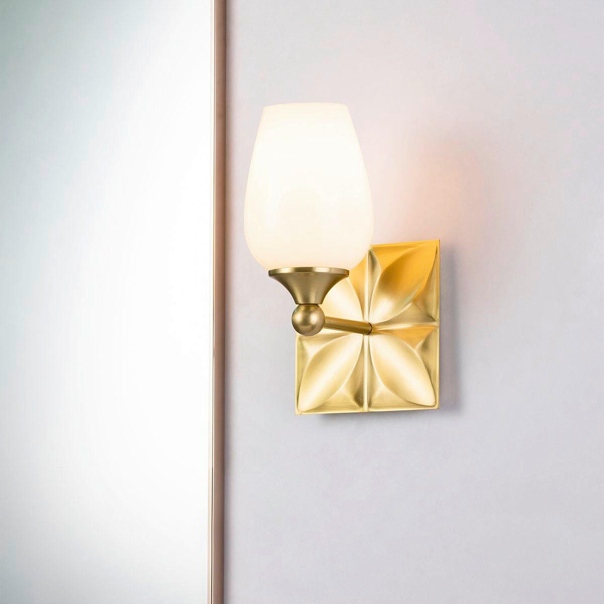 WANDLEUCHTE Quintiesse 26,7/15,2/17,8 cm  - Messingfarben, KONVENTIONELL, Glas/Metall (26,7/15,2/17,8cm) - Elstead Lighting