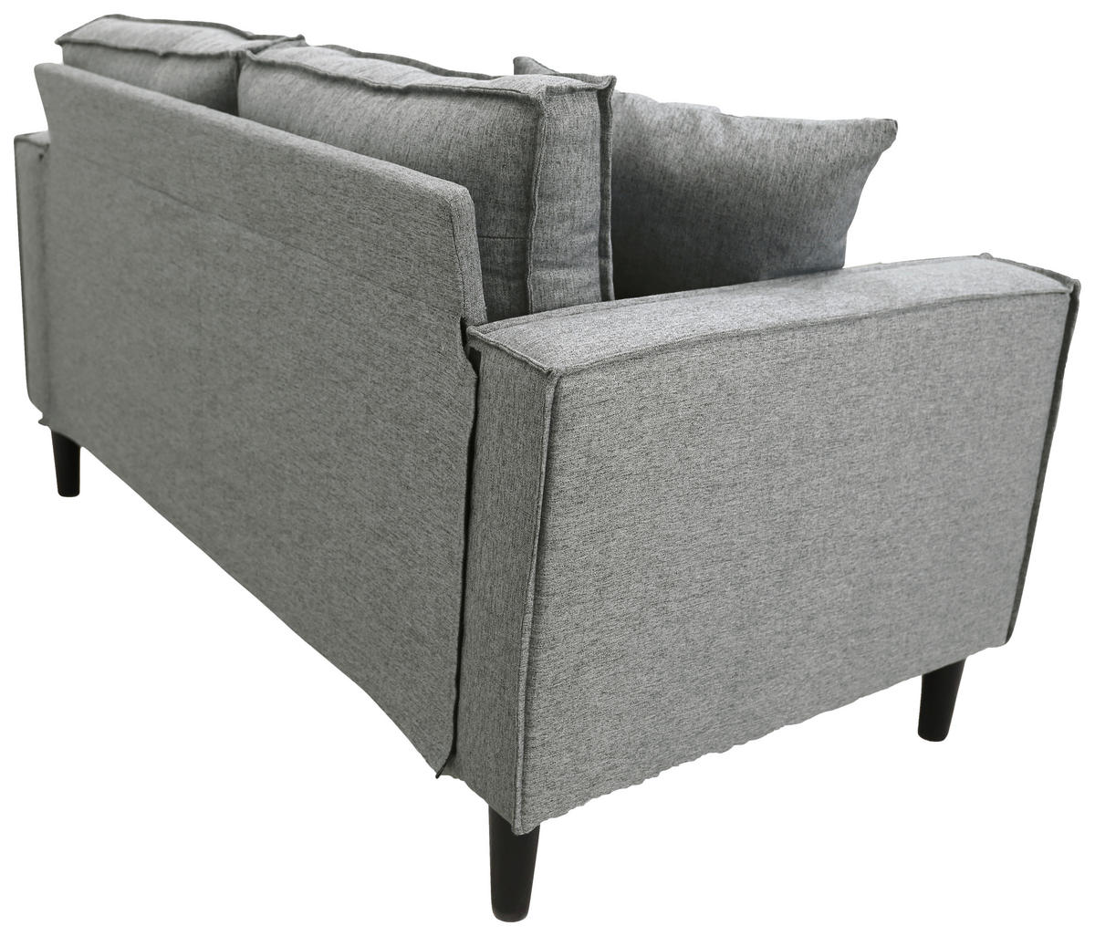 2-SITZER-SOFA in Leinenoptik Hellgrau  - Hellgrau/Schwarz, Basics, Holz/Textil (141,5/84/83cm) - P & B