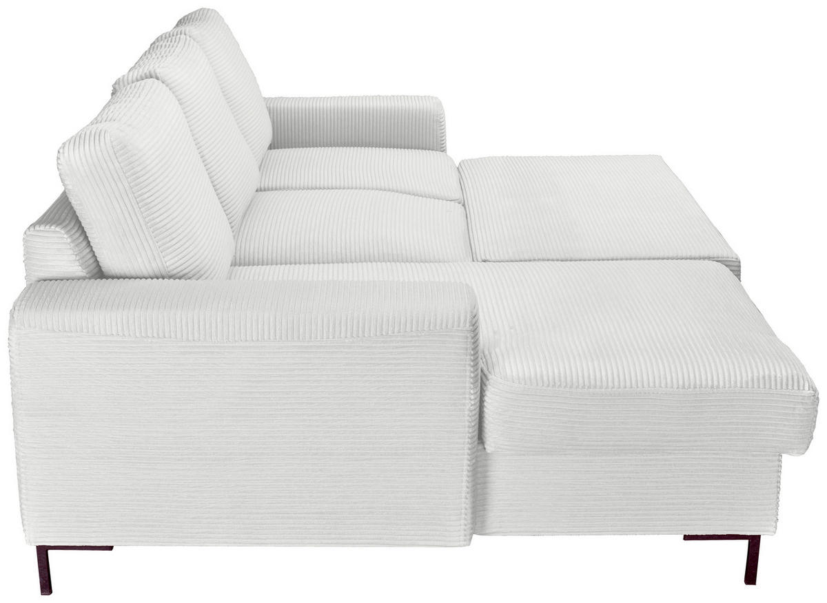 ECKSOFA Naturfarben Cord  - Schwarz/Naturfarben, KONVENTIONELL, Textil/Metall (150/240cm) - Carryhome