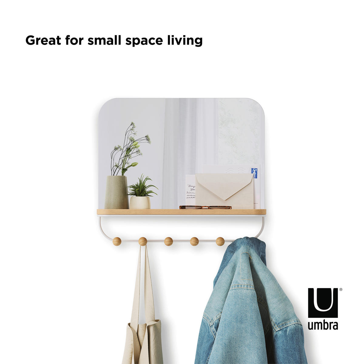 OGLEDALO      - bijela, Basics (10/41/46cm) - Umbra