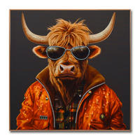 MALBA NA PLÁTNĚ, zvířata, 82/82/4 cm - vícebarevná, Basics, dřevo (82/82/4cm)