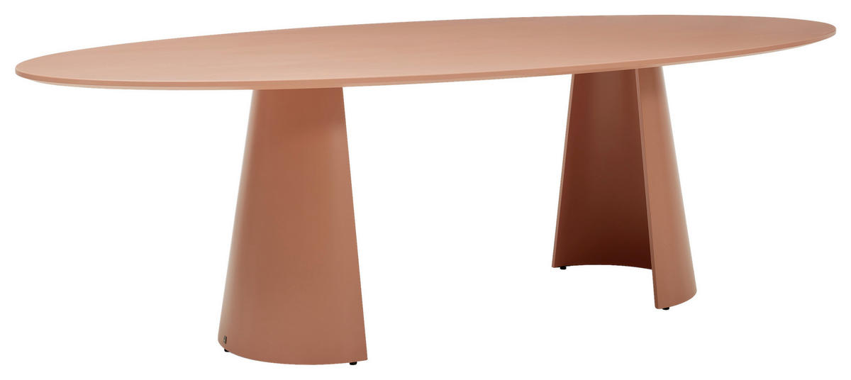 ESSTISCH Pink oval  in verschiedenen Größen erhältlich, in verschiedenen Holzarten erhältlich, in verschiedenen Holzdekoren erhältlich, Variantenauswahl  - Pink, Design, Holzwerkstoff (220/115/76cm) - Musterring