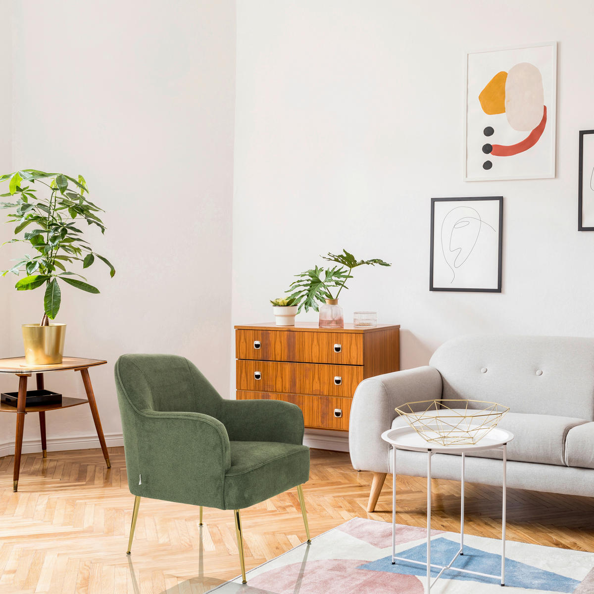 LOUNGEFÅTÖLJ  - grön, Modern, metall/textil (70/82/66cm) - MID.YOU