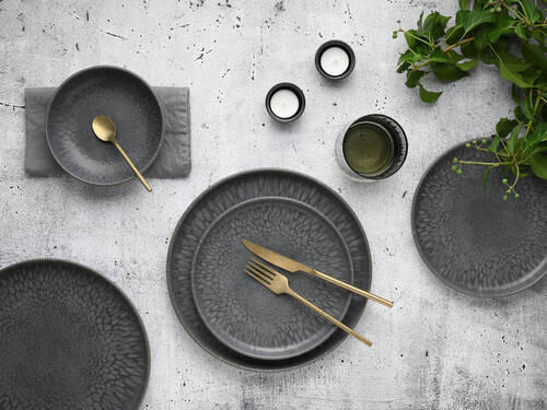 TAFELSERVICE Anthrazit 12-teilig  - Anthrazit, Trend, Keramik - Creatable
