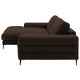 ECKSOFA  in Flachgewebe Dunkelbraun  177/253 cm  - Dunkelbraun/Schwarz, Design, Textil/Metall (177/253cm) - Dieter Knoll
