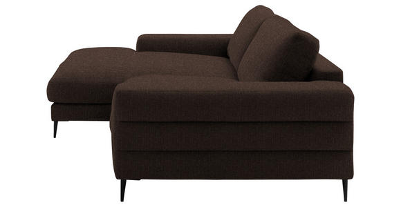 ECKSOFA  in Flachgewebe Dunkelbraun  177/253 cm  - Dunkelbraun/Schwarz, Design, Textil/Metall (177/253cm) - Dieter Knoll