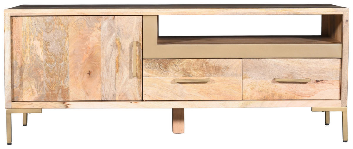 NÍZKÁ KOMODA, mangové dřevo, přírodní barvy, 145/57/40 cm - přírodní barvy, Natur, kov/dřevo (145/57/40cm) - MID.YOU