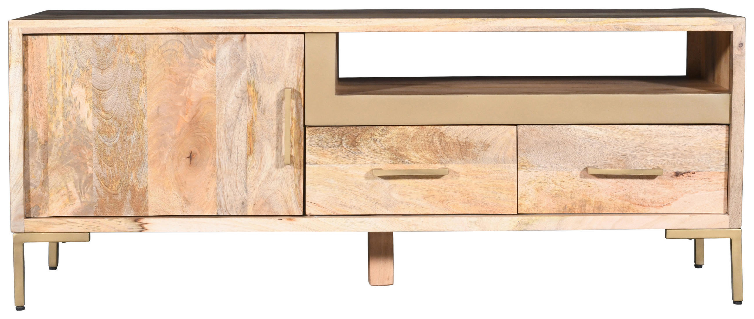 MID.YOU NÍZKÁ KOMODA, mangové dřevo, přírodní barvy, 145/57/40 cm