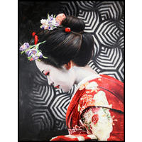 ÖLGEMÄLDE Menschen, Ethno, Frauen 60/80 cm  - Multicolor/Schwarz, Design, Holzwerkstoff/Textil (60/80cm) - Monee