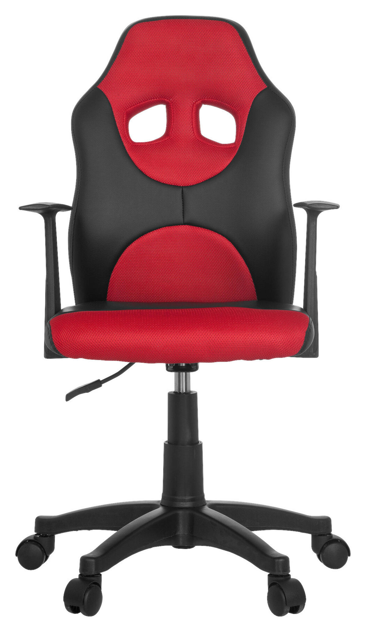 JUGENDDREHSTUHL Rot, Schwarz  - Rot/Schwarz, Basics, Kunststoff (54/90-100/48cm) - MID.YOU