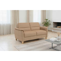 3-SITZER-SOFA PALMERA E Echtleder Cappuccino  - Eichefarben/Cappuccino, Basics, Leder/Holz (179/89/89cm) - Sit & More