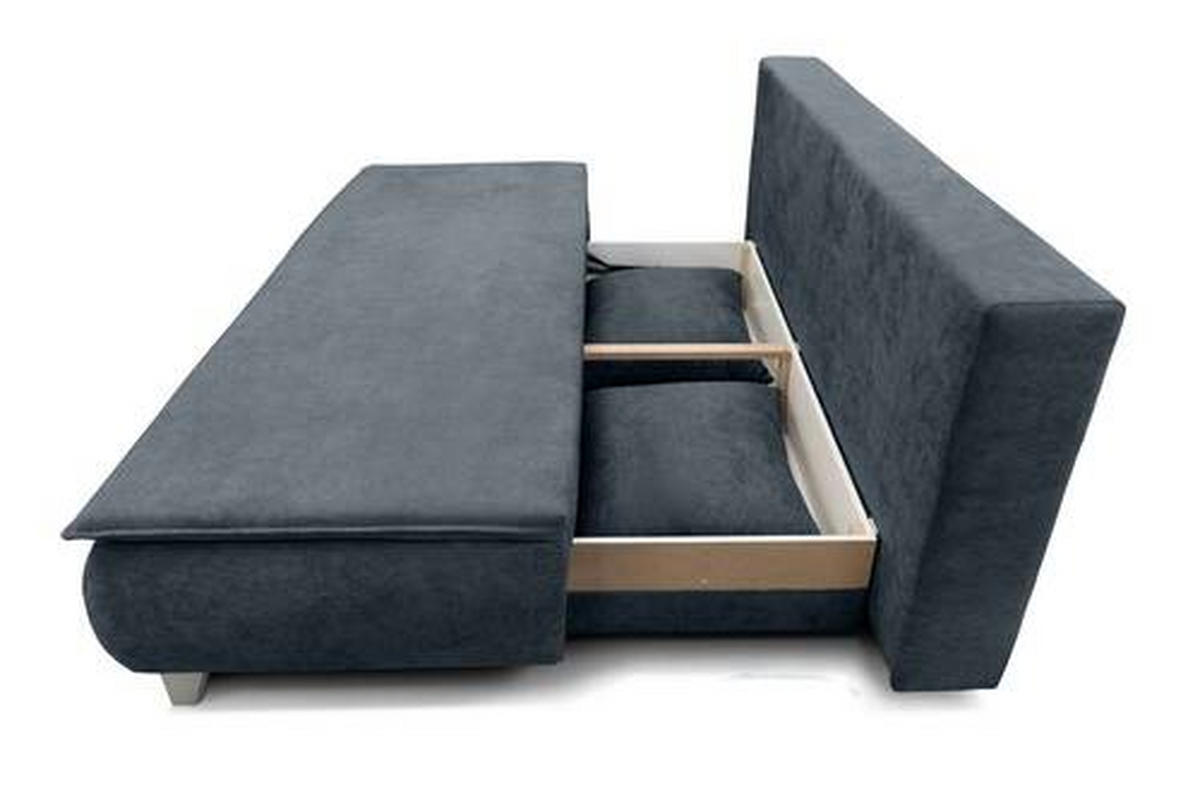 BOXSPRINGSOFA Flachgewebe Anthrazit  - Anthrazit/Silberfarben, MODERN, Holz/Textil (208/100/106cm) - MID.YOU