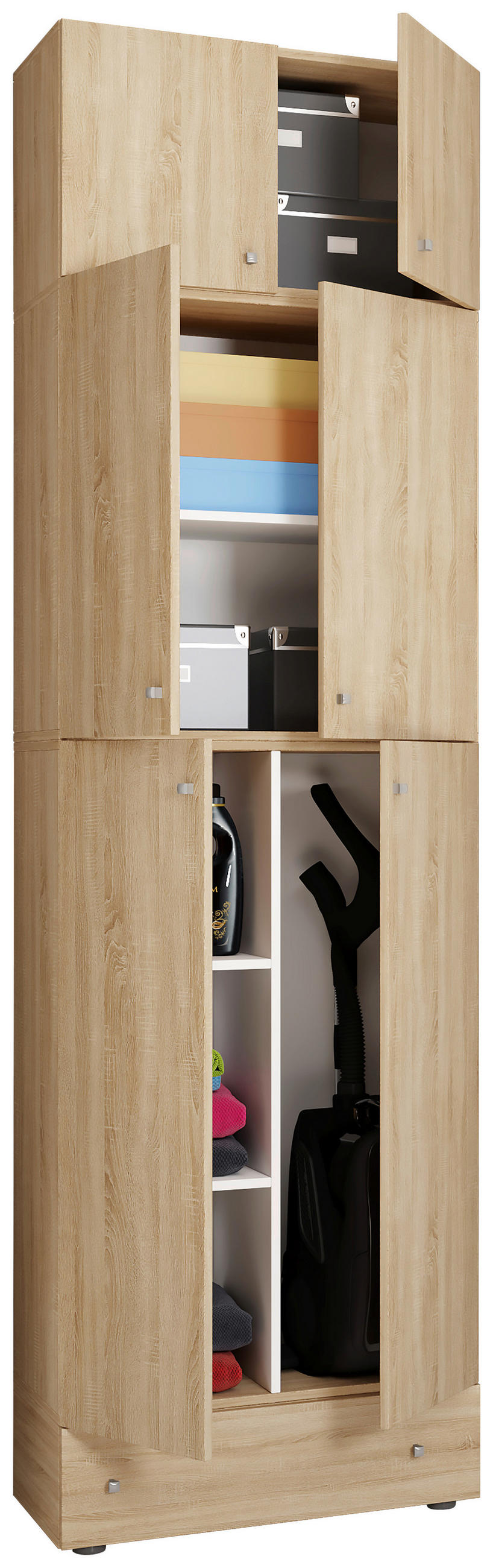 MEHRZWECKSCHRANK 70/240/39 cm - Schwarz/Grau, Modern, Holzwerkstoff/Kunststoff (70/240/39cm) - MID.YOU