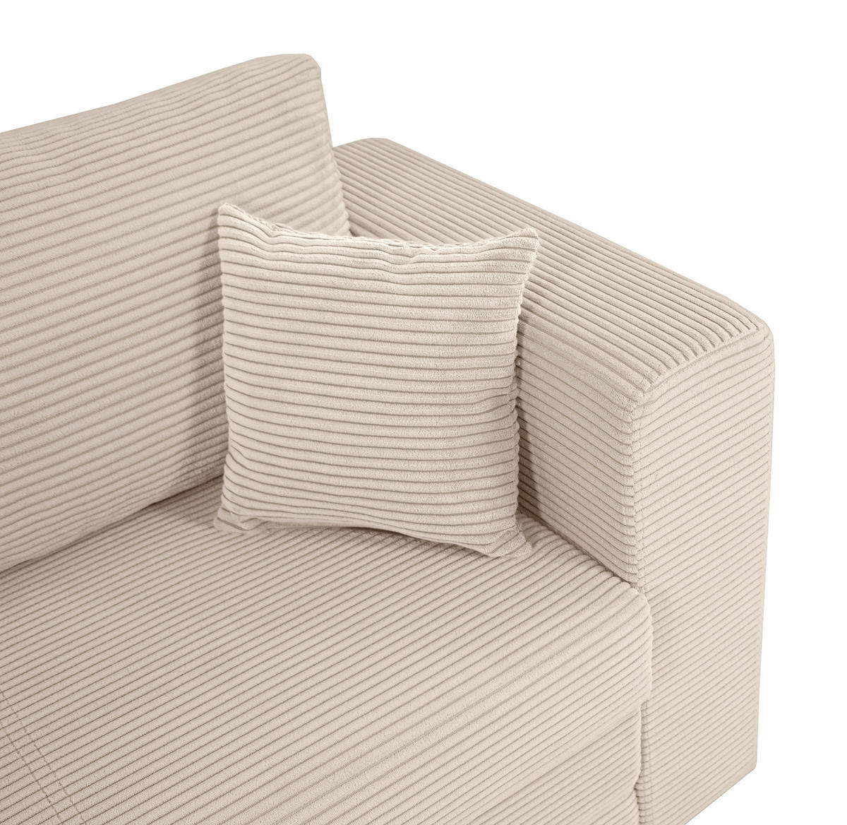 JUGEND- UND KINDERSOFA Cord Beige  - Beige/Schwarz, KONVENTIONELL, Textil (136/78/72cm) - Xora