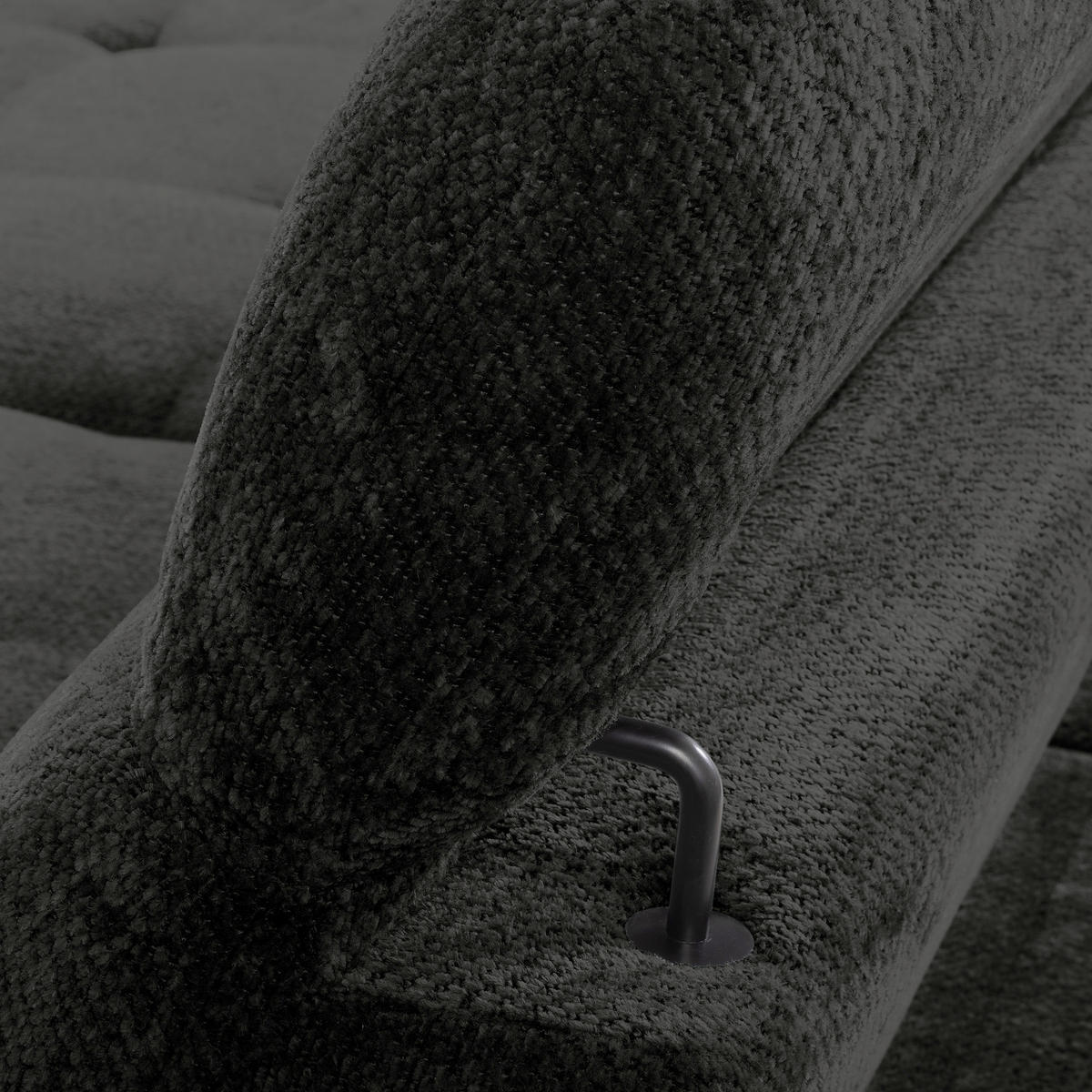 ECKSOFA  Webstoff Schwarz  - Schwarz, Design, Textil/Metall (195/268cm) - Livetastic
