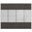SCHWEBETÜRENSCHRANK  in Graphitfarben, Seidengrau  - Chromfarben/Seidengrau, KONVENTIONELL, Glas/Holzwerkstoff (271/223/68cm) - Novel