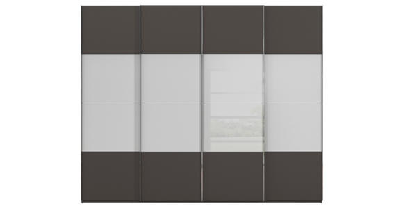 SCHWEBETÜRENSCHRANK  in Graphitfarben, Seidengrau  - Chromfarben/Seidengrau, KONVENTIONELL, Glas/Holzwerkstoff (271/223/68cm) - Novel