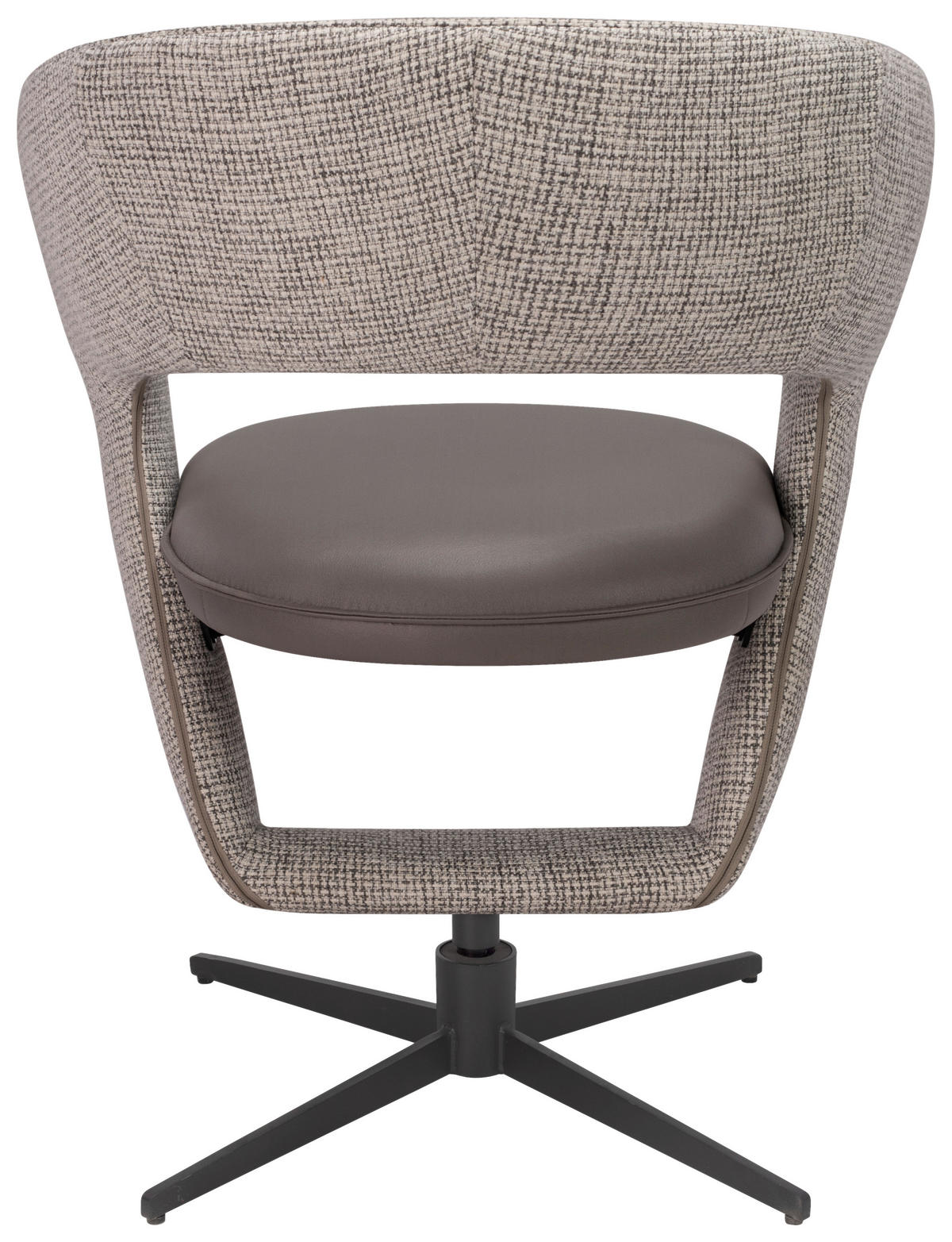 ARMLEHNSTUHL  in Eisen Webstoff, Mikrofaser  - Hellgrau/Schwarz, Design, Textil/Metall (62/84/62cm) - Moderano