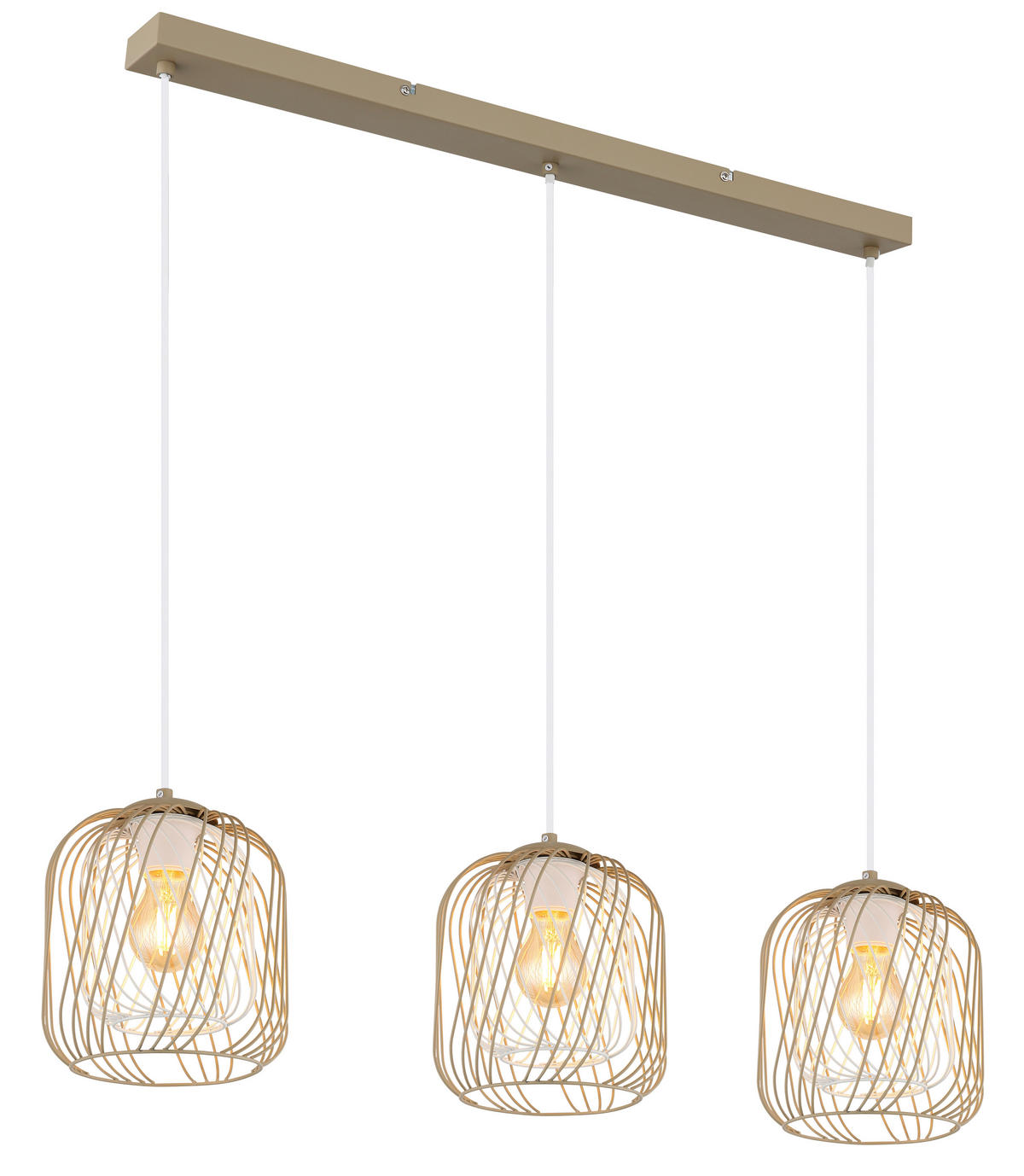 HÄNGELEUCHTE 84/18/150 cm    - Sandfarben/Weiss, Basics, Kunststoff/Metall (84/18/150cm) - Globo