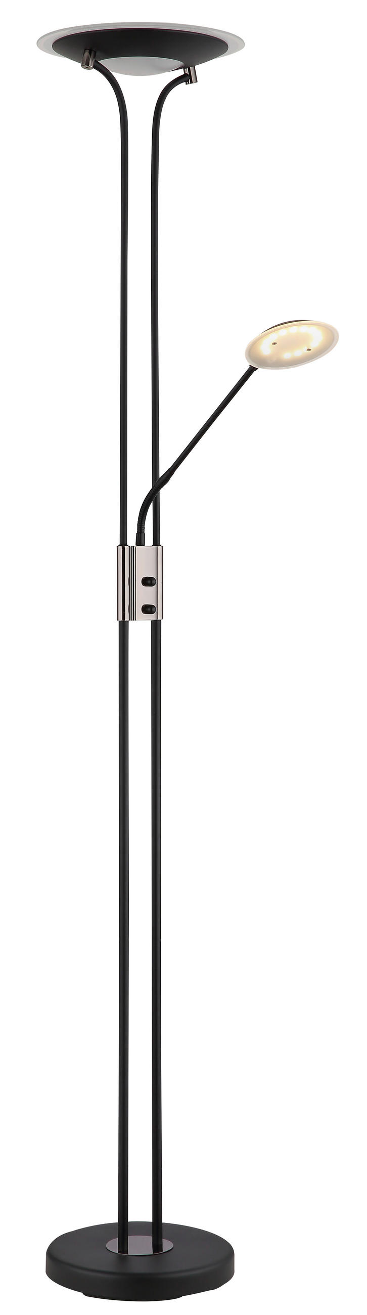 LED SVJETILJKA PODNA TAMIKA  - prozirno/boje kroma, Konvencionalno, staklo/metal (30/180cm) - Globo