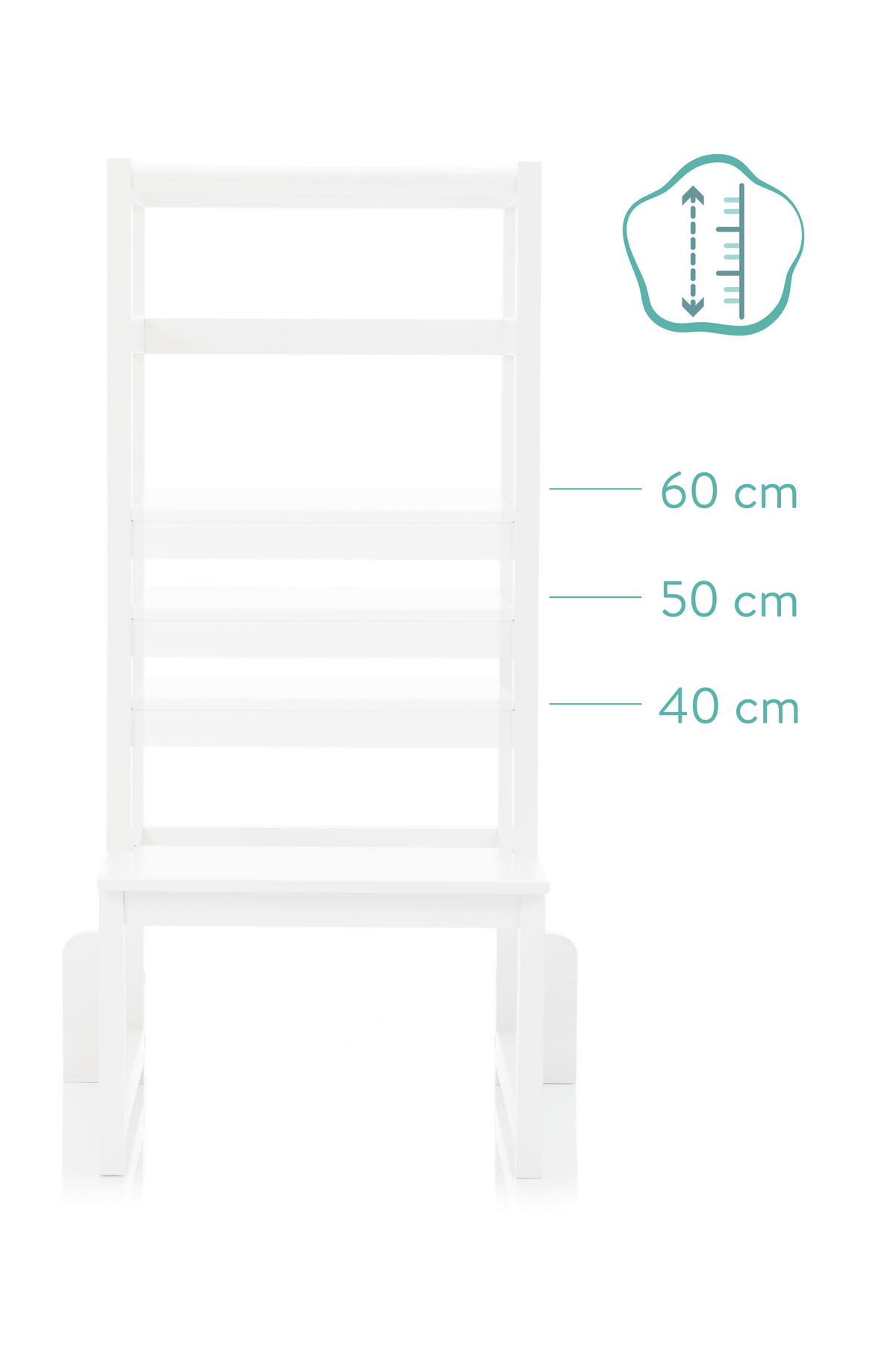 UČIACA VEŽA PRE DETI, buk, biela - biela, Basics, drevo (90/40/46cm) - Fillikid