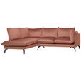 ECKSOFA in Samt Orange  - Schwarz/Orange, Design, Textil/Metall (200/241cm) - Carryhome