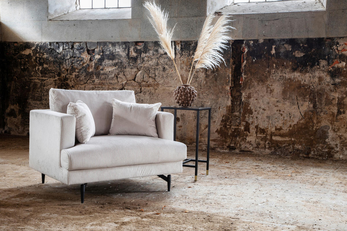 SESSEL in Beige  - Beige, Design, Textil/Metall (104/82/92cm) - Livetastic