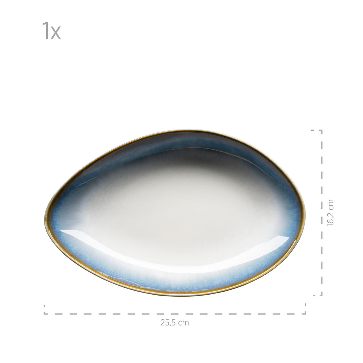 SCHÜSSELSET La Sinfonia 2-teilig  - Weiß/Hellblau, Basics, Keramik (35/9,7/24cm) - Mäser