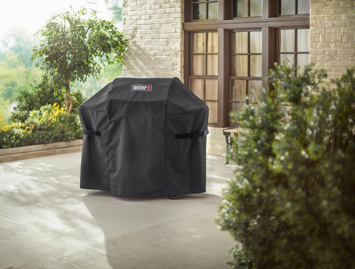 GRILLABDECKHAUBE 45/107/122 cm  - Schwarz, Basics, Kunststoff (45/107/122cm) - Weber Grill