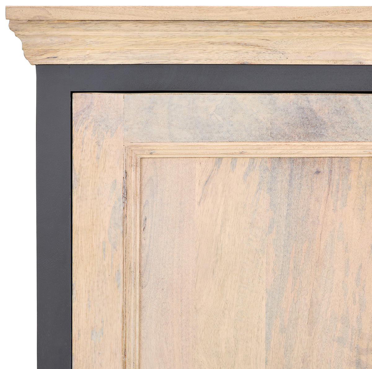 HIGHBOARD Kigali  in 100/145/40 cm  - Schwarz/Naturfarben, Natur, Glas/Holz (100/145/40cm) - Livetastic