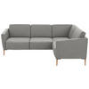 ECKSOFA  in Flachgewebe Hellgrau  238/186 cm  - Eichefarben/Hellgrau, Design, Holz/Textil (238/186cm) - Valnatura