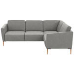 ECKSOFA  in Flachgewebe Hellgrau  238/186 cm  - Eichefarben/Hellgrau, Design, Holz/Textil (238/186cm) - Valnatura