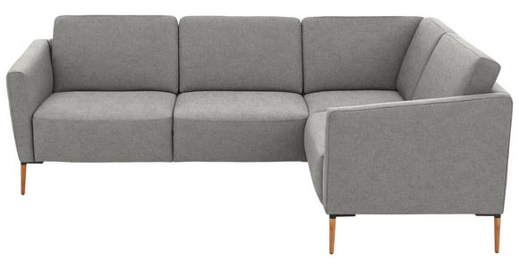ECKSOFA  in Flachgewebe Hellgrau  238/186 cm  - Eichefarben/Hellgrau, Design, Holz/Textil (238/186cm) - Valnatura