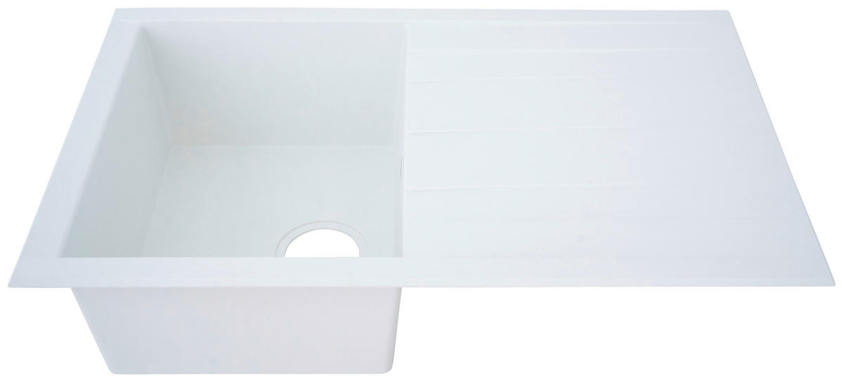 SPÜLE 1712HOUSTON80X50W  - Weiß, Trend, Glas/Kunststoff (80/21/50cm) - Respekta