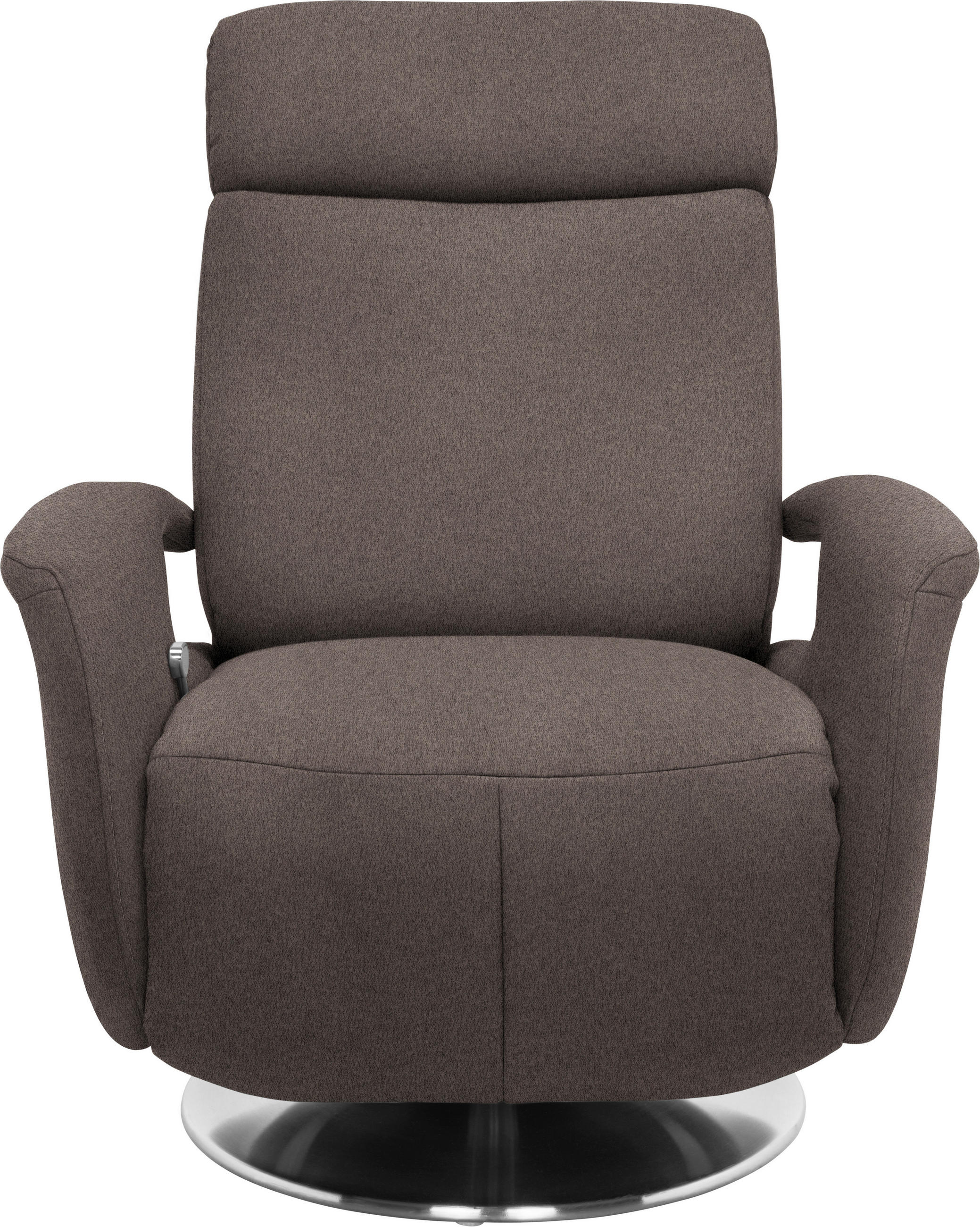 RELAXSESSEL Chenille, Flachgewebe    - Edelstahlfarben/Braun, KONVENTIONELL, Textil/Metall (84/109/88cm) - Livetastic