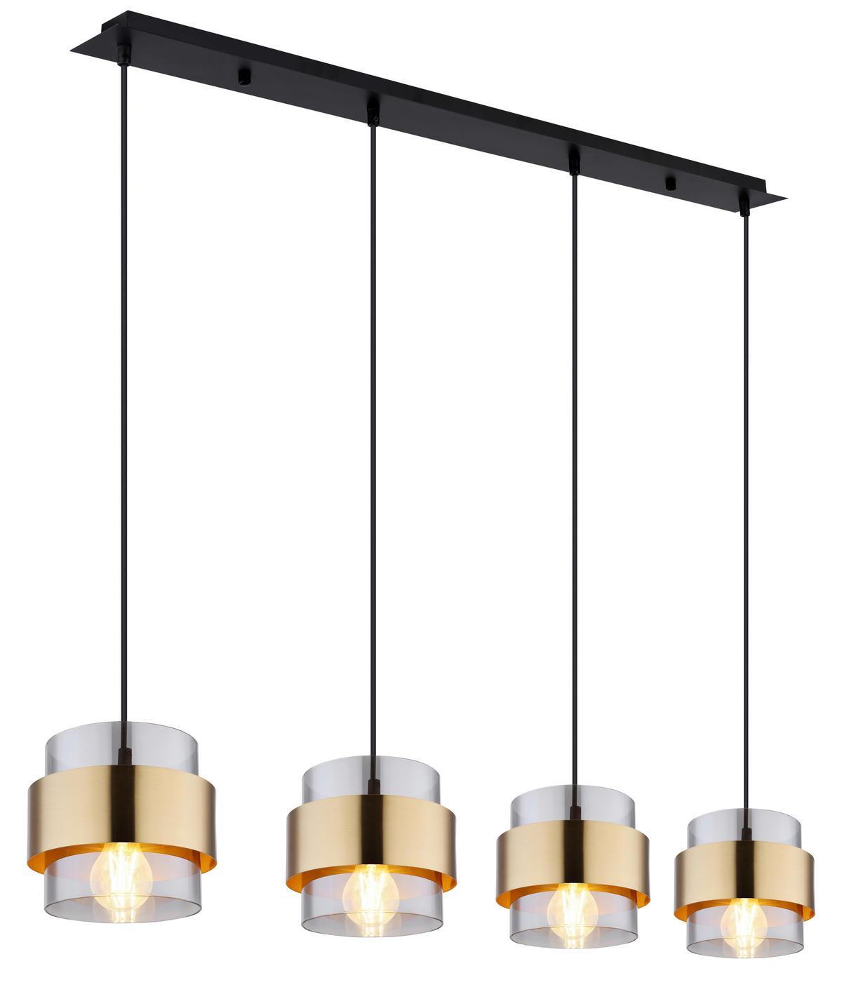 HÄNGELEUCHTE 111/18/120 cm    - Klar/Messingfarben, Design, Glas/Metall (111/18/120cm) - Globo
