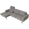 ECKSOFA in Struktur Grau  - Schwarz/Grau, Design, Textil/Metall (157/262cm) - Novel