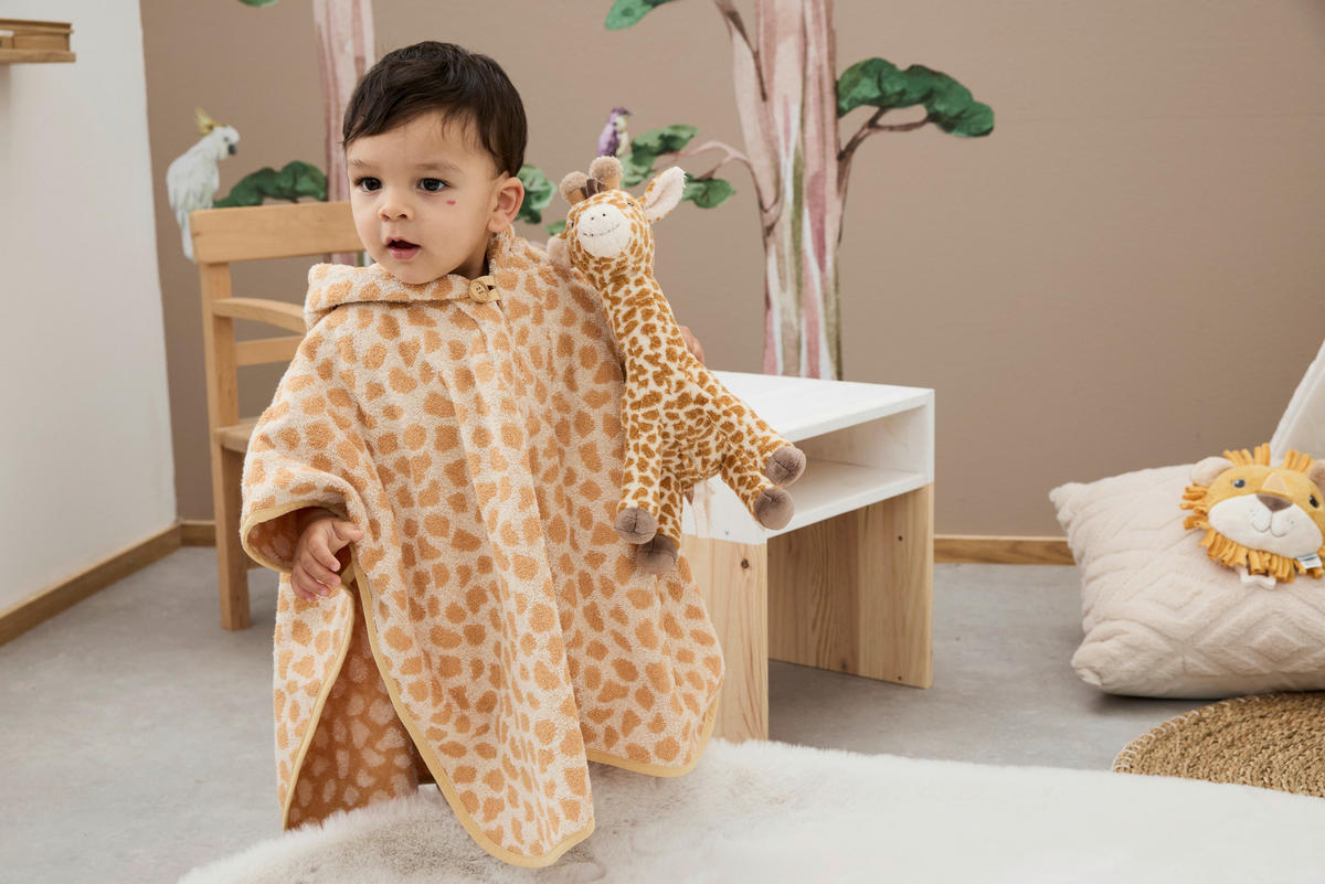 KINDERBADEMANTEL GIRAFFE KAYA  - Sandfarben, Basics, Textil (50/70/0,5cm) - Sterntaler