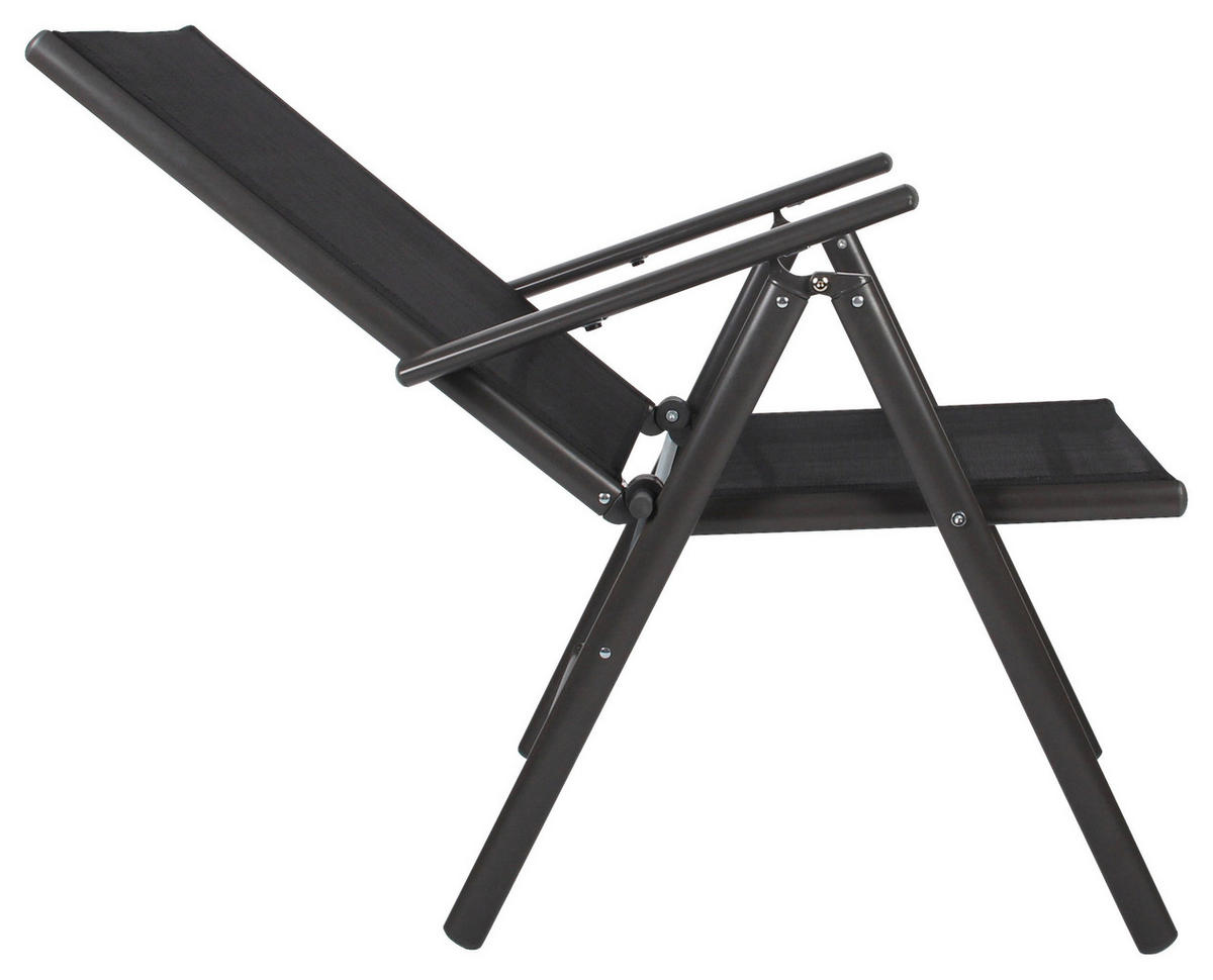GARTENSTUHL-SET - Anthrazit, Basics, Textil/Metall (56/105/65cm) - MID.YOU