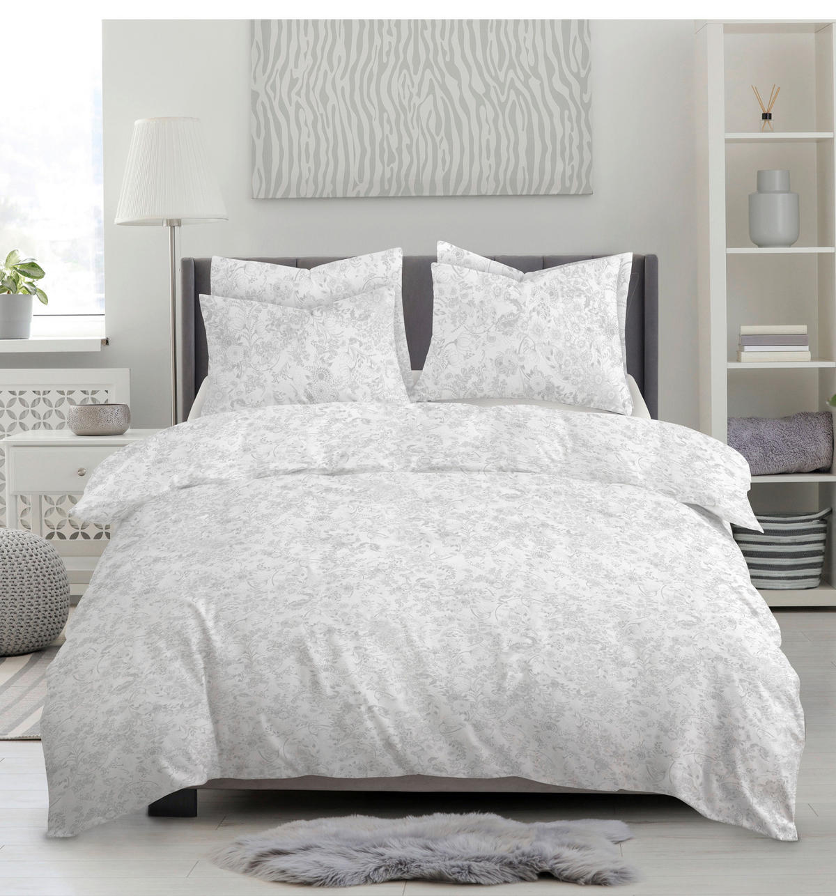 BETTWÄSCHESET Satin 160/210 cm  50 cm/70 cm  - Silberfarben, Basics, Textil (160/210cm) - Dieter Knoll