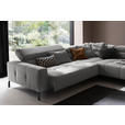 ECKSOFA Dunkelgrau Cord  - Dunkelgrau/Schwarz, KONVENTIONELL, Textil/Metall (311/219cm) - Hom`in