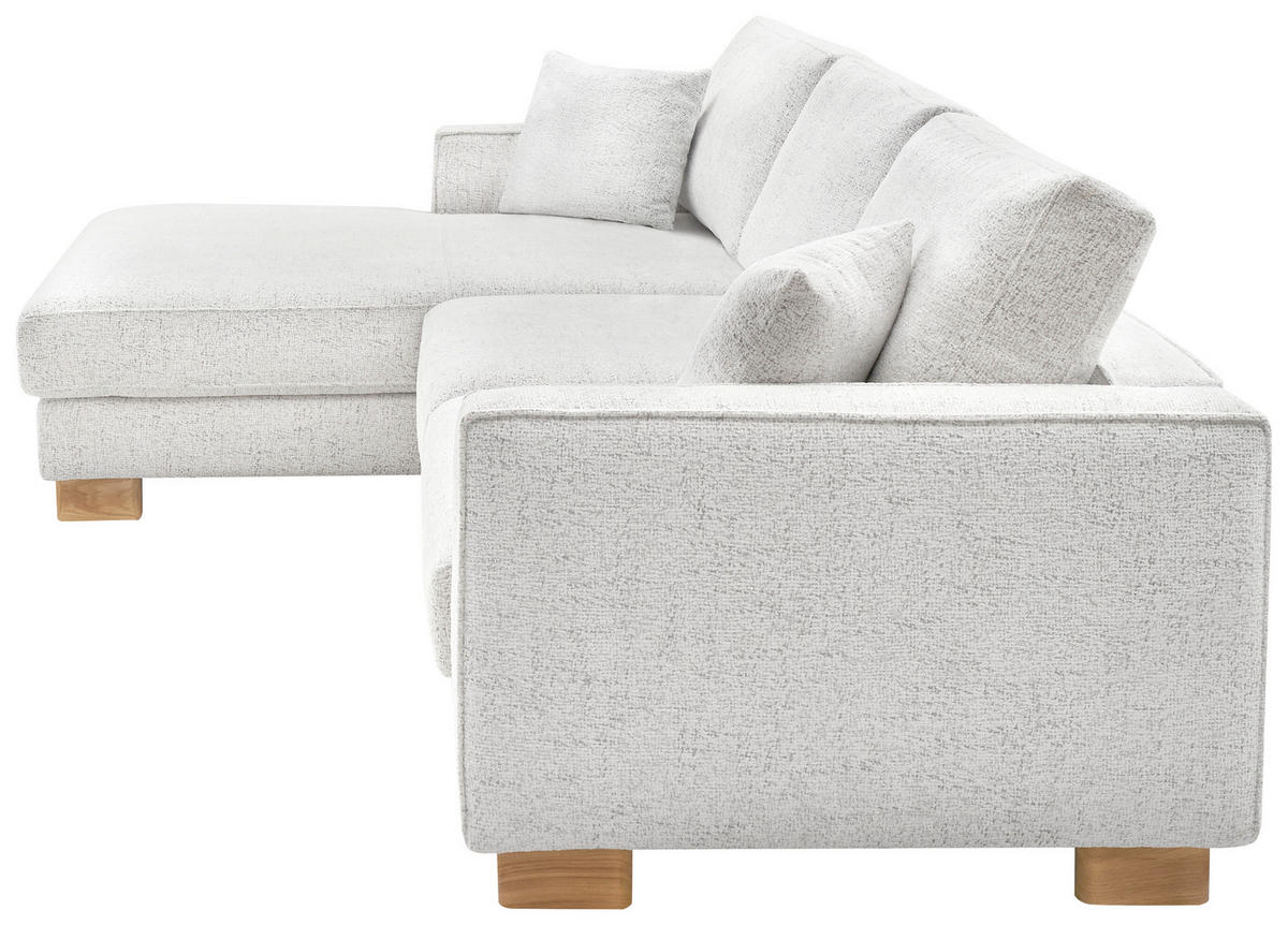 ECKSOFA Hellgrau Chenille  - Eichefarben/Hellgrau, KONVENTIONELL, Holz/Textil (186/318cm) - SetOne by Musterring