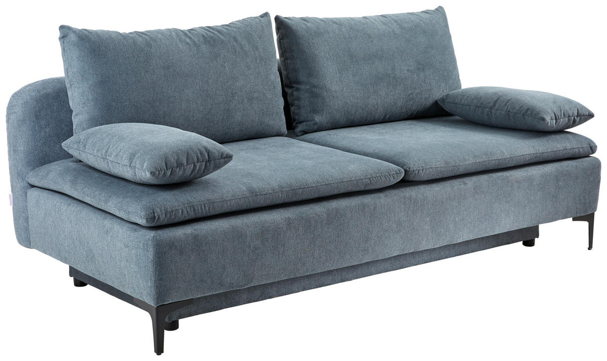 BÄDDSOFFA i flatväv mörkgrå  - mörkgrå/svart, Design, metall/textil (203/75/100cm) - MID.YOU