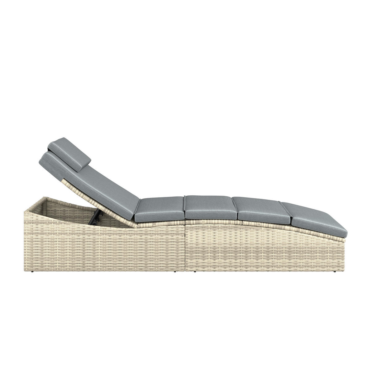 GARTENLIEGE 190/80/60 cm  - Grau, MODERN, Kunststoff/Textil (190/80/60cm) - Ambia Garden