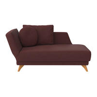 RÉCAMIERE in Flachgewebe Weinrot  - Eichefarben/Weinrot, Modern, Holz/Textil (205/74/94cm) - Bali