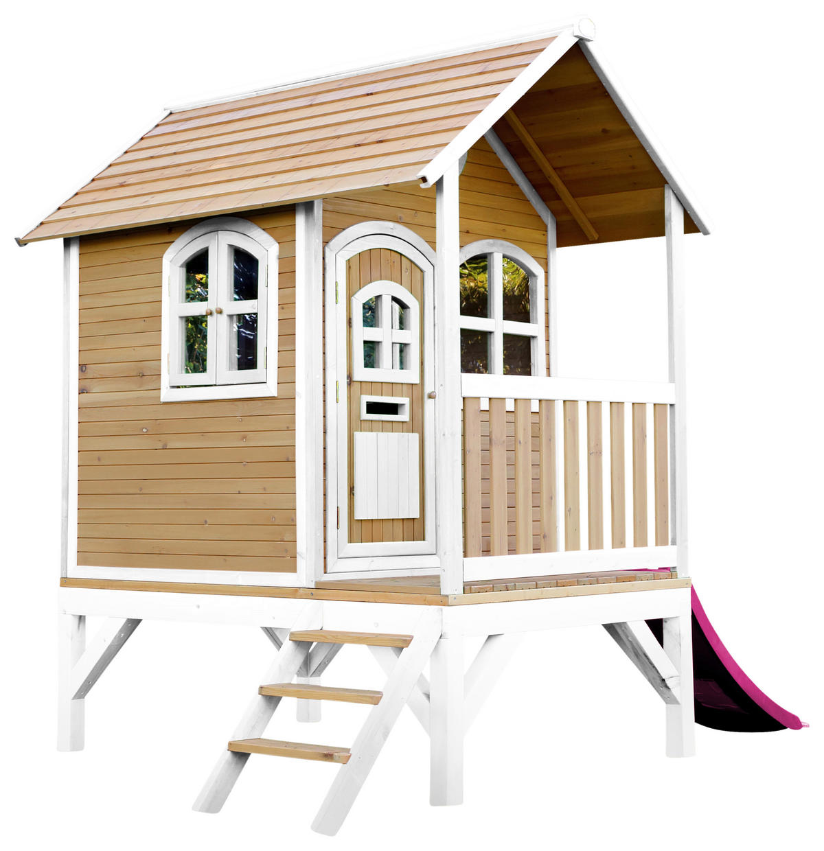 SPIELHAUS 287/231/191 cm  - Lila/Rot, KONVENTIONELL, Holz (287/231/191cm) - Ambia Garden