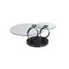 COUCHTISCH Klarglas 80-135/80/43 cm rund Klar, Schwarz  - Klar/Schwarz, Design, Glas/Metall (80-135/80/43cm) - Musterring