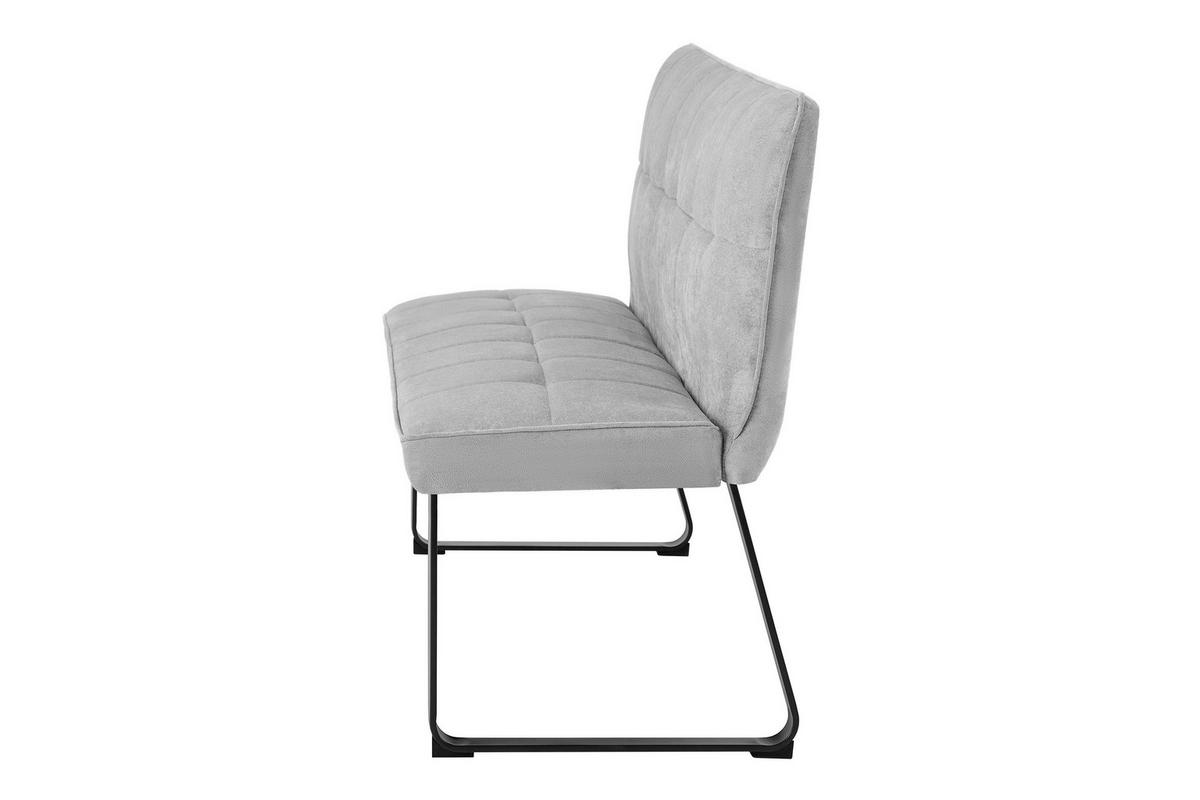 SITZBANK in Metall, Textil Hellgrau  - Hellgrau/Schwarz, MODERN, Textil/Metall (140/92/58cm) - MID.YOU