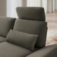ECKSOFA  in Flachgewebe Braun Rücken echt, Armteilverstellung, Relaxfunktion  234/155 cm  - Schwarz/Braun, Design, Textil/Metall (234/155cm) - Dieter Knoll