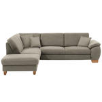 ECKSOFA in Mikrofaser Hellgrau  - Wildeiche/Beige, KONVENTIONELL, Holz/Textil (236/286cm) - Voleo